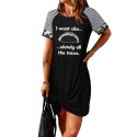 Black I Want Abs Funny Food Lover Graphic T Shirt Dress